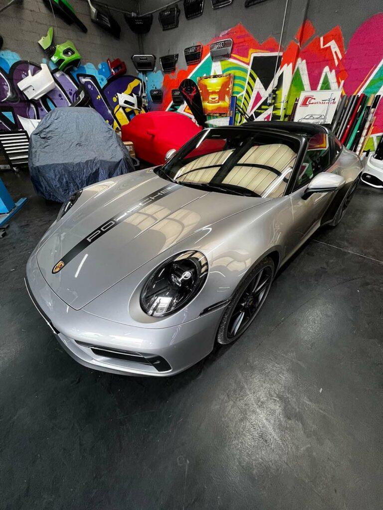 Wrap Porsche Targa grigio