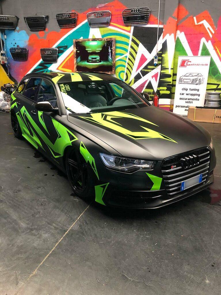 Wrap Audi A6 nero / verde